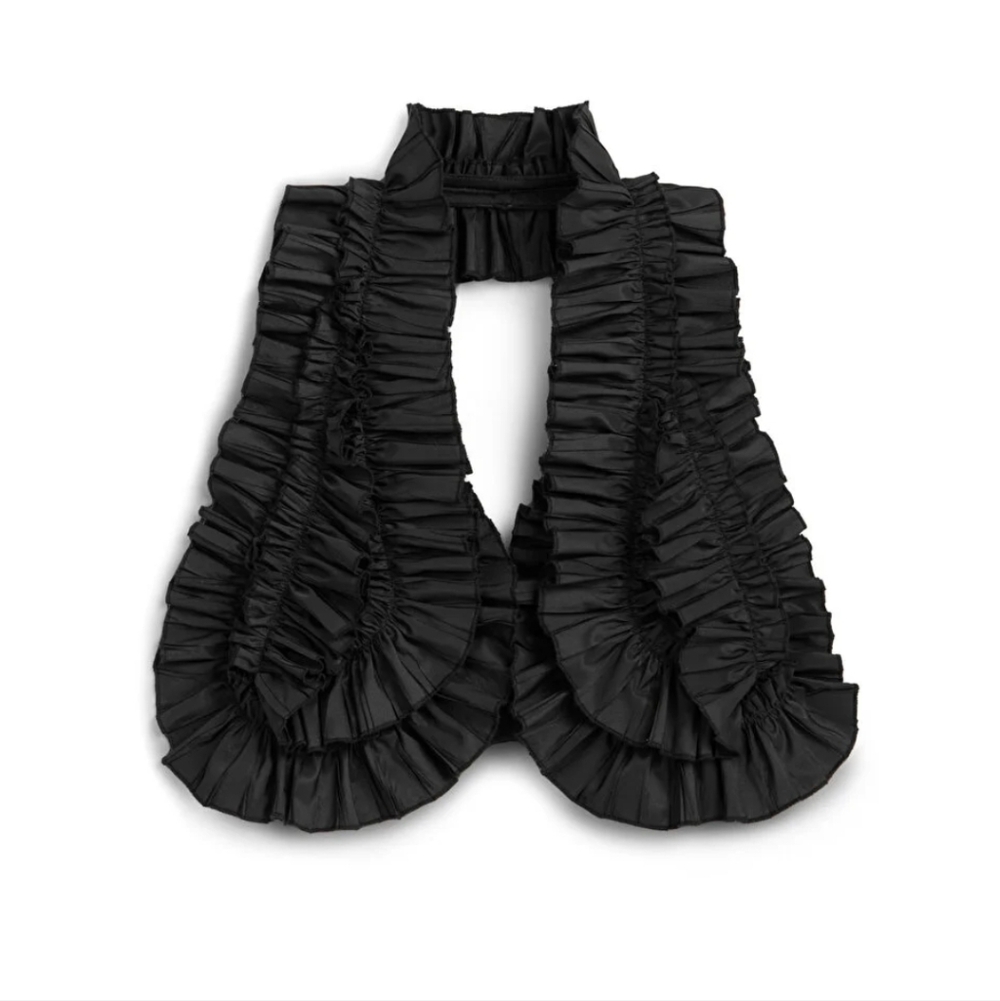 Elegant Black Ruffled Crop Top